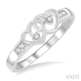 1/10 ctw Twin Hearts Diamond Ring in 10K White Gold