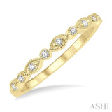 1/10 ctw Marquise & Circular Mount Round Cut Diamond Stackable Band in 14K Yellow Gold