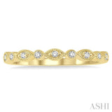 1/10 ctw Marquise & Circular Mount Round Cut Diamond Stackable Band in 14K Yellow Gold