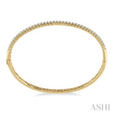 1.00 ctw Round Cut Diamond Bangle in 14K Yellow Gold