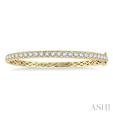 3.00 ctw Round Cut Diamond Bangle in 14K Yellow Gold