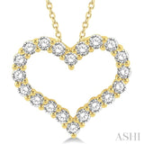 2.00 ctw Heart Shape Round Cut Diamond Pendant With Chain in 14K Yellow Gold