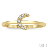 1/20 ctw Crescent Round Cut Diamond Petite Fashion Ring in 14K Yellow Gold