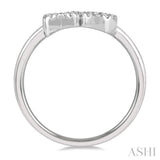 1/6 ctw 'XO' Hugs and Kisses Round Cut Diamond Petite Fashion Ring in 14K White Gold