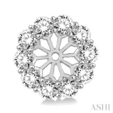 1.00 ctw Round Cut Diamond Earring Jacket in 14K White Gold