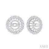 3/8 ctw Round Cut Diamond 5MM Round Earrings Jacket in 14K White Gold