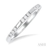 1/8 ctw Sectioned Round Cut Diamond Fashion Band in 14K White Gold