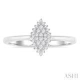 1/6 ctw Petite Marquise Shape Round Cut Diamond Cluster Fashion Ring in 10K White Gold