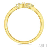 1/8 ctw Scatter Baguette and Round Cut Diamond Petite Fashion Ring in 14K Yellow Gold