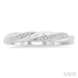 1/20 ctw Twisted Top Round Cut Diamond Fashion Ring in 10K White Gold