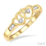 Twin Heart Shape Diamond Fashion Ring