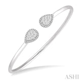 Pear Shape Lovebright Essential Diamond Open Cuff Bangle