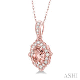 Oval Shape Gemstone & Diamond Pendant