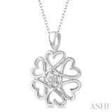 Heart Shape Silver Diamond Fashion Pendant