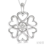 Heart Shape Silver Diamond Fashion Pendant