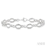 Infinity Shape Silver Diamond Bracelet