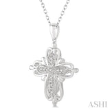 Silver Cross Diamond Pendant