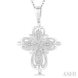 Silver Cross Diamond Pendant