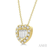 Heart Shape Baguette Diamond Fashion Pendant