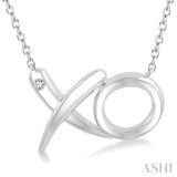 Silver X & O Shape Diamond Fashion Pendant