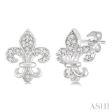 Fleur De Lis Petite Diamond Earrings