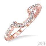 1/8 Ctw U-Shape Center Round Cut Diamond Wedding Band in 14K Rose Gold