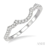 1/6 ctw Triple Curve Round Cut Diamond Wedding Band in 14K White Gold